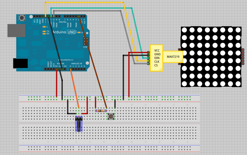 LED matrix arduino protoboard